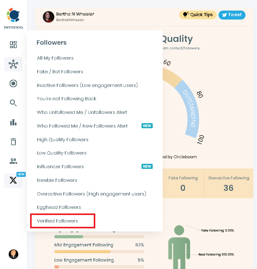 Find verified Twitter followers easily with Circleboom