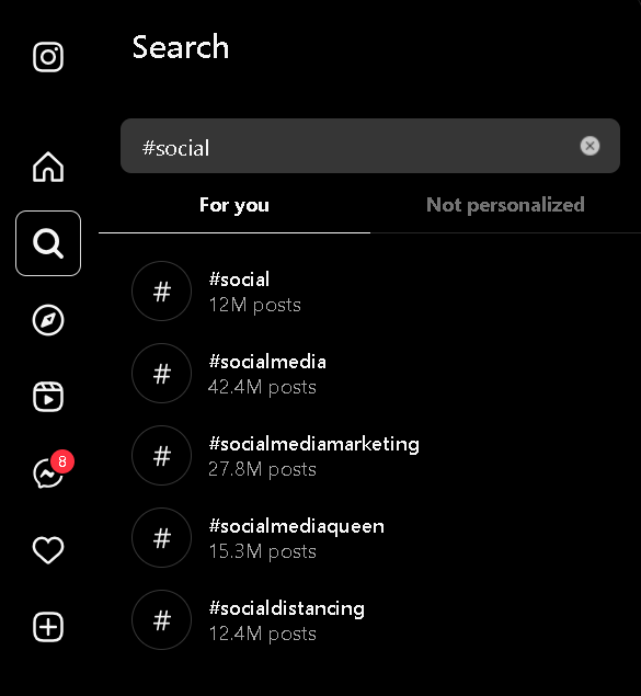 Track hashtags
