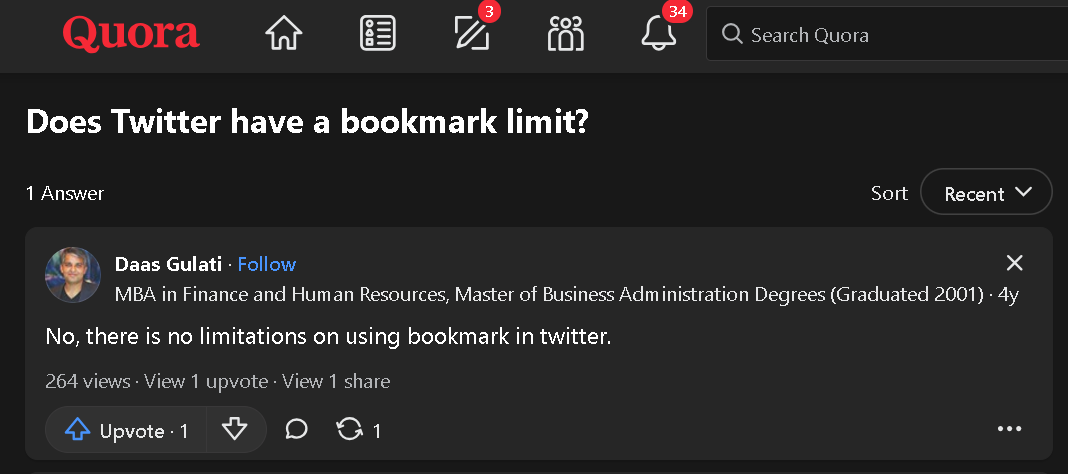 Many people say that there is no Twitter bookmarks limit