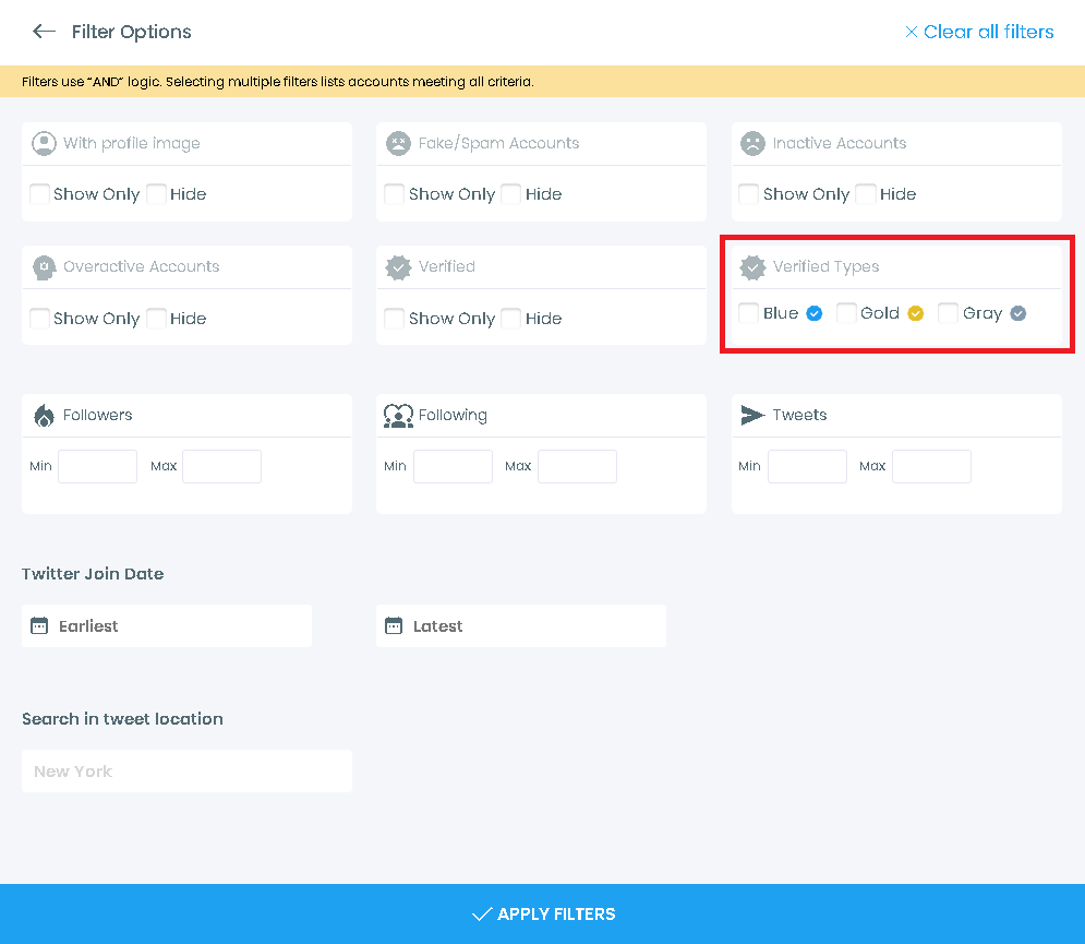 Use Circleboom's Filters to reach Verified Twitter Accounts That Follow Back