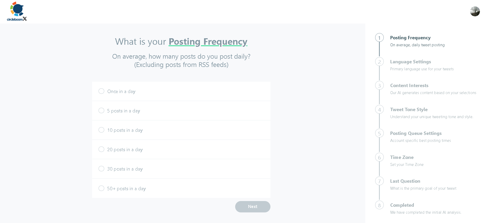 Pick posting frequency to create your Twitter content calendar