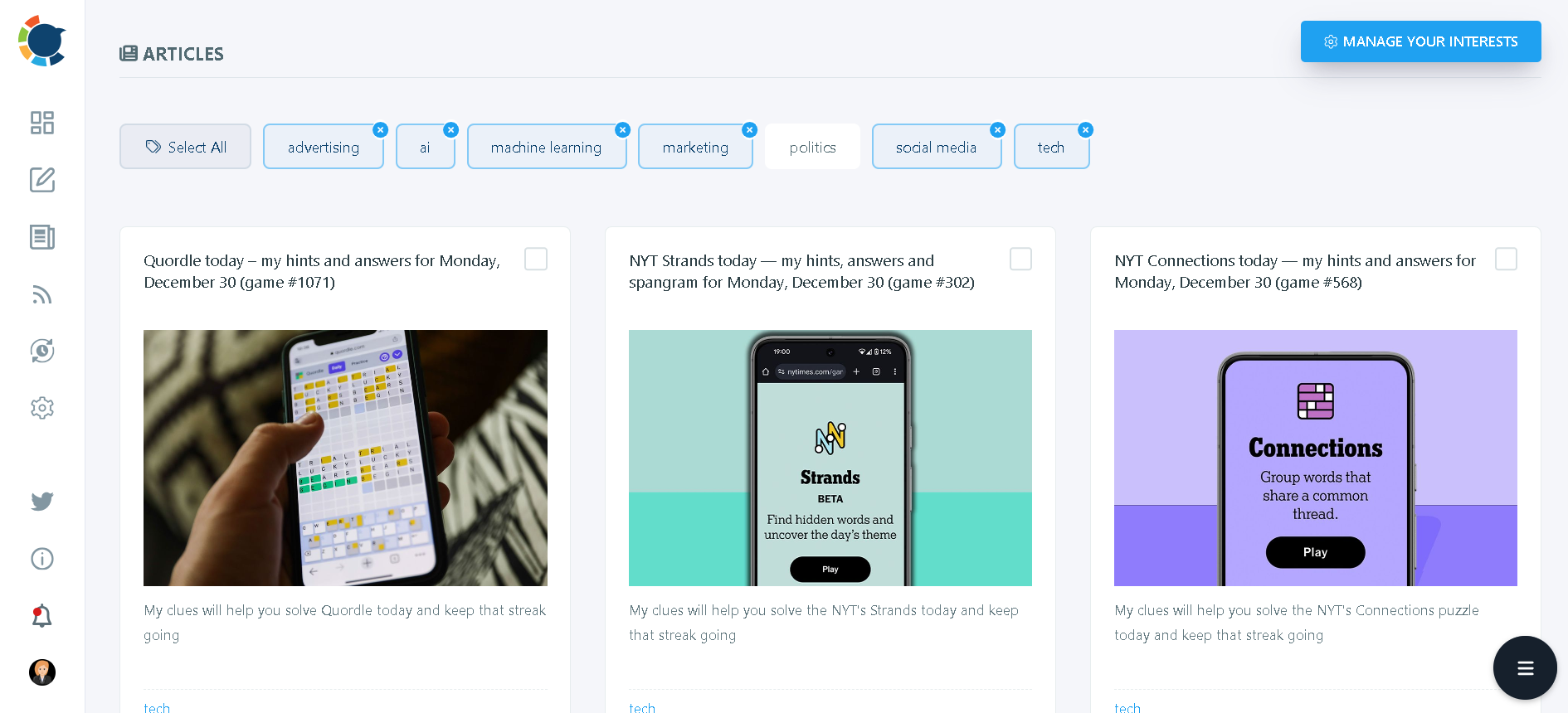 Add curated content to your Twitter calendar