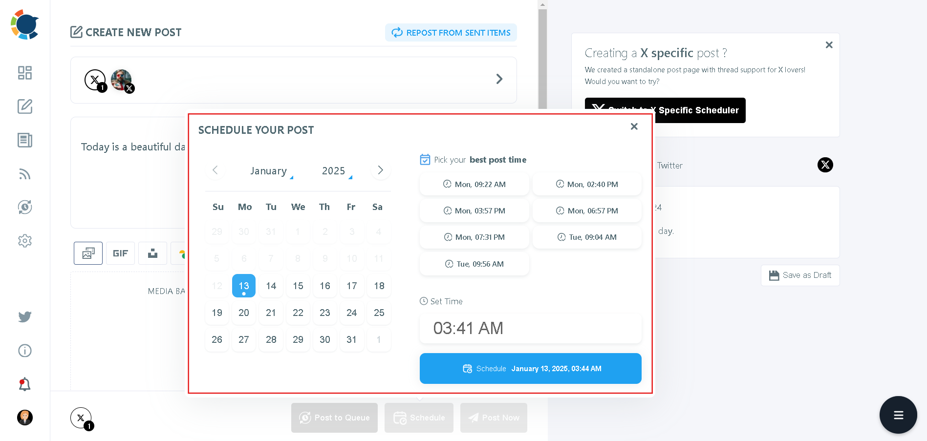 You can schedule AI generated tweets with Circleboom