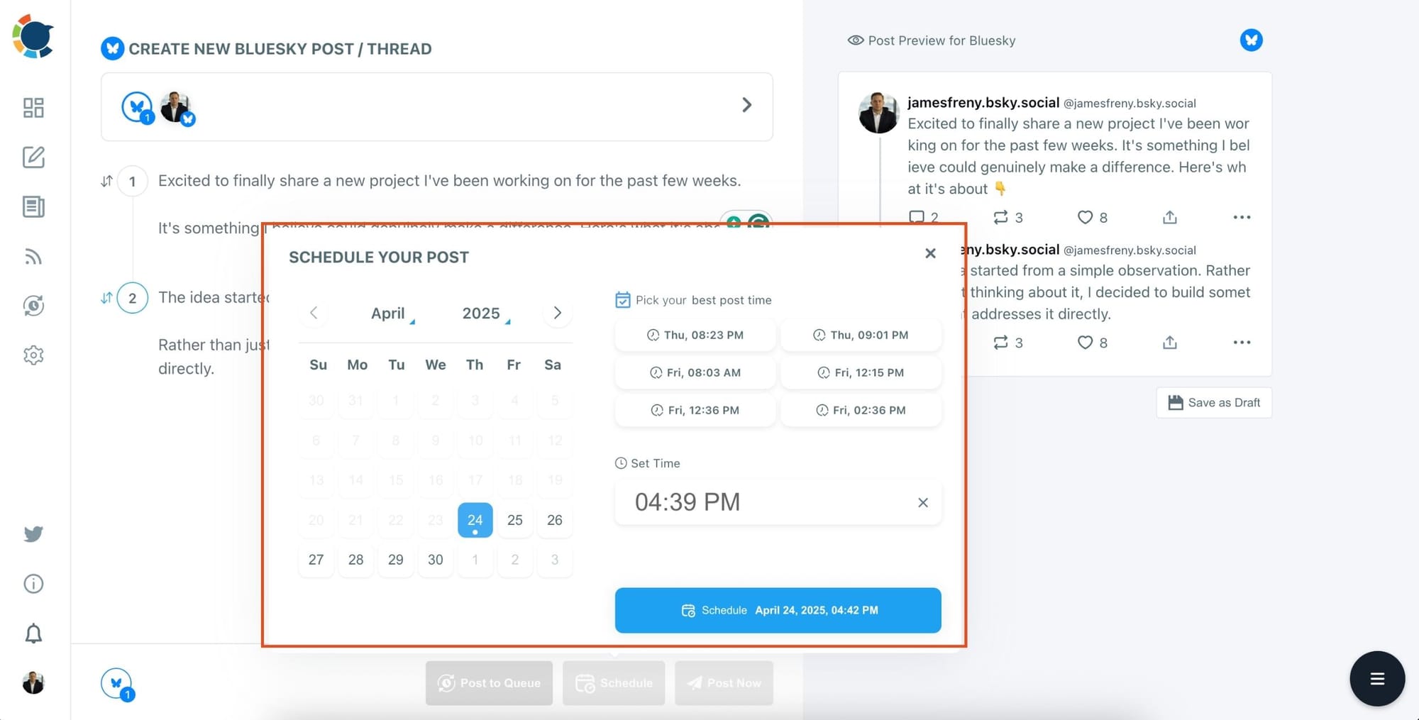 Schedule your post