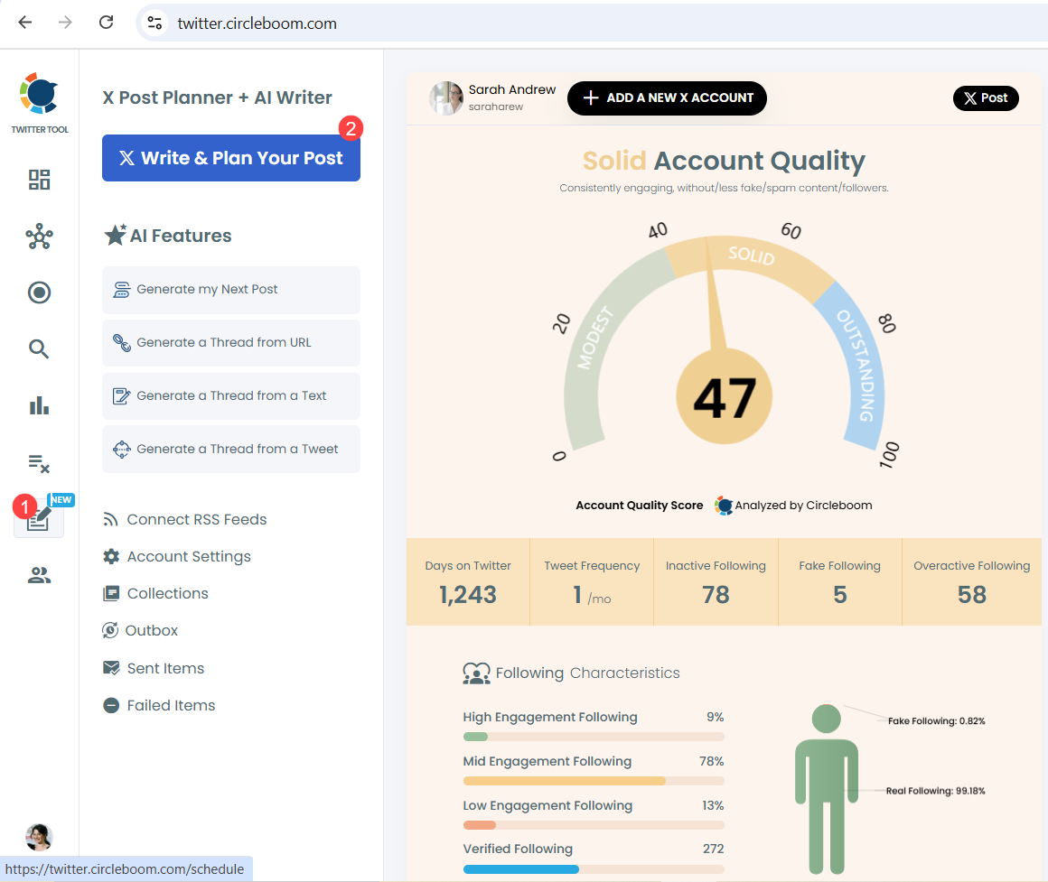 Circleboom X Post Planner