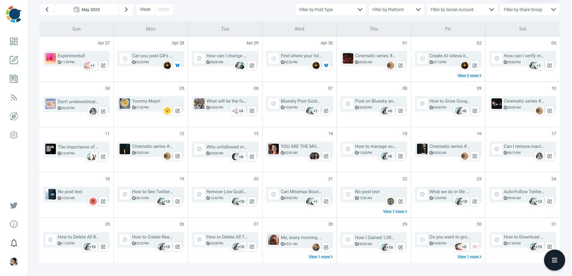 You can plan your content for all social accounts beforehand!