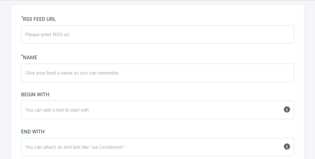 RSS Feed Settings