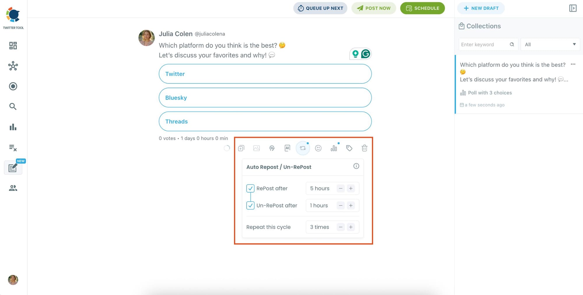 Auto Repost feature