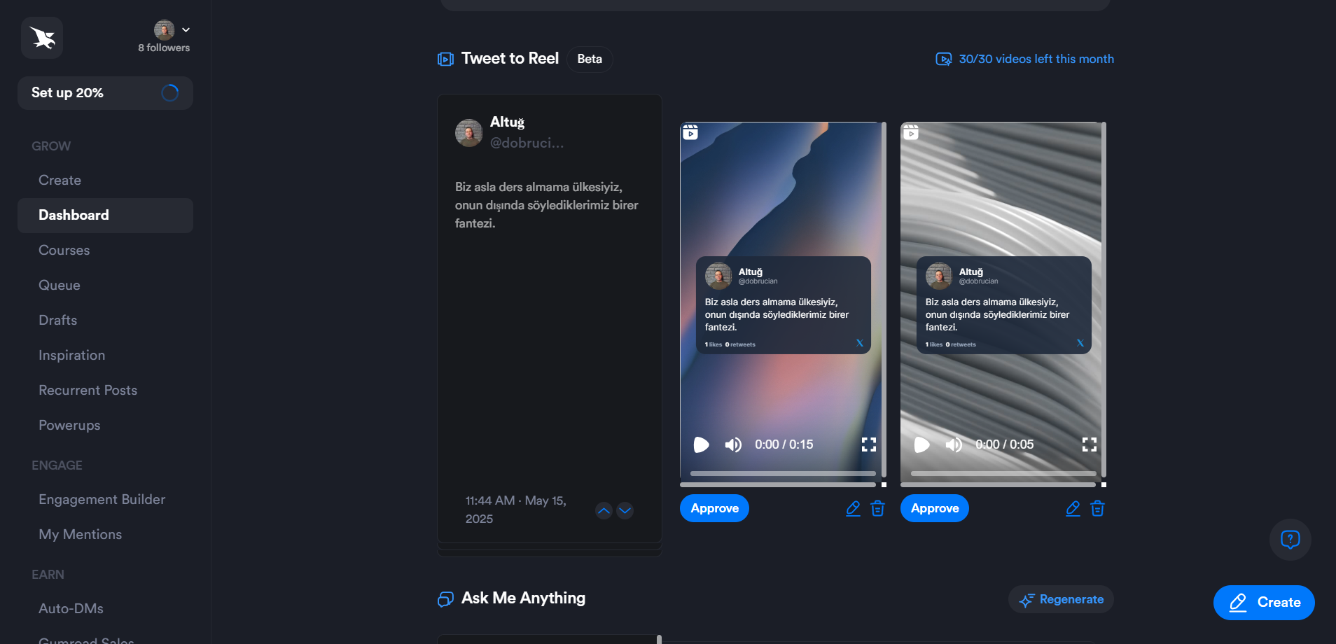 Tweet to Reel