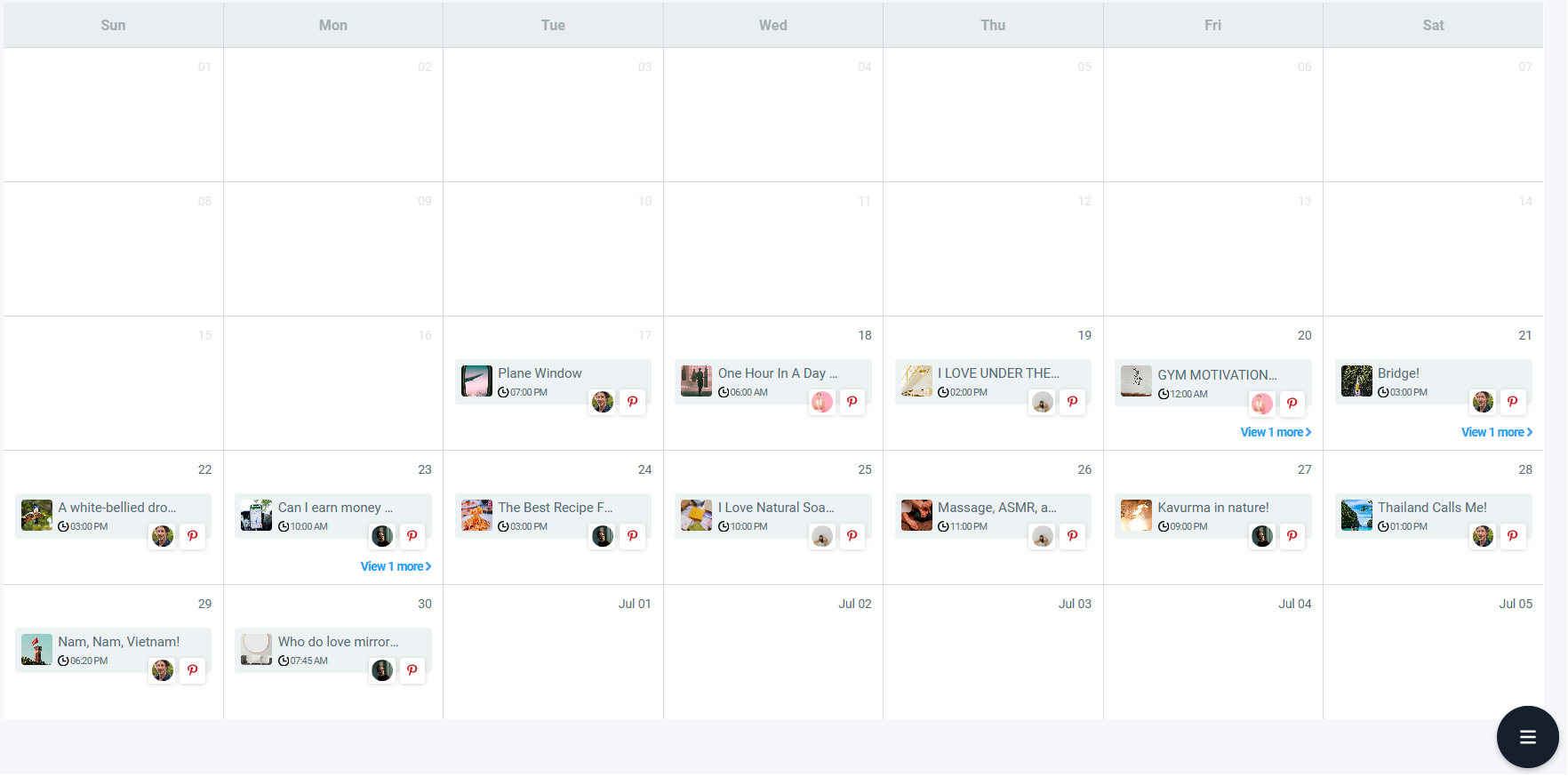 Scheduled pins