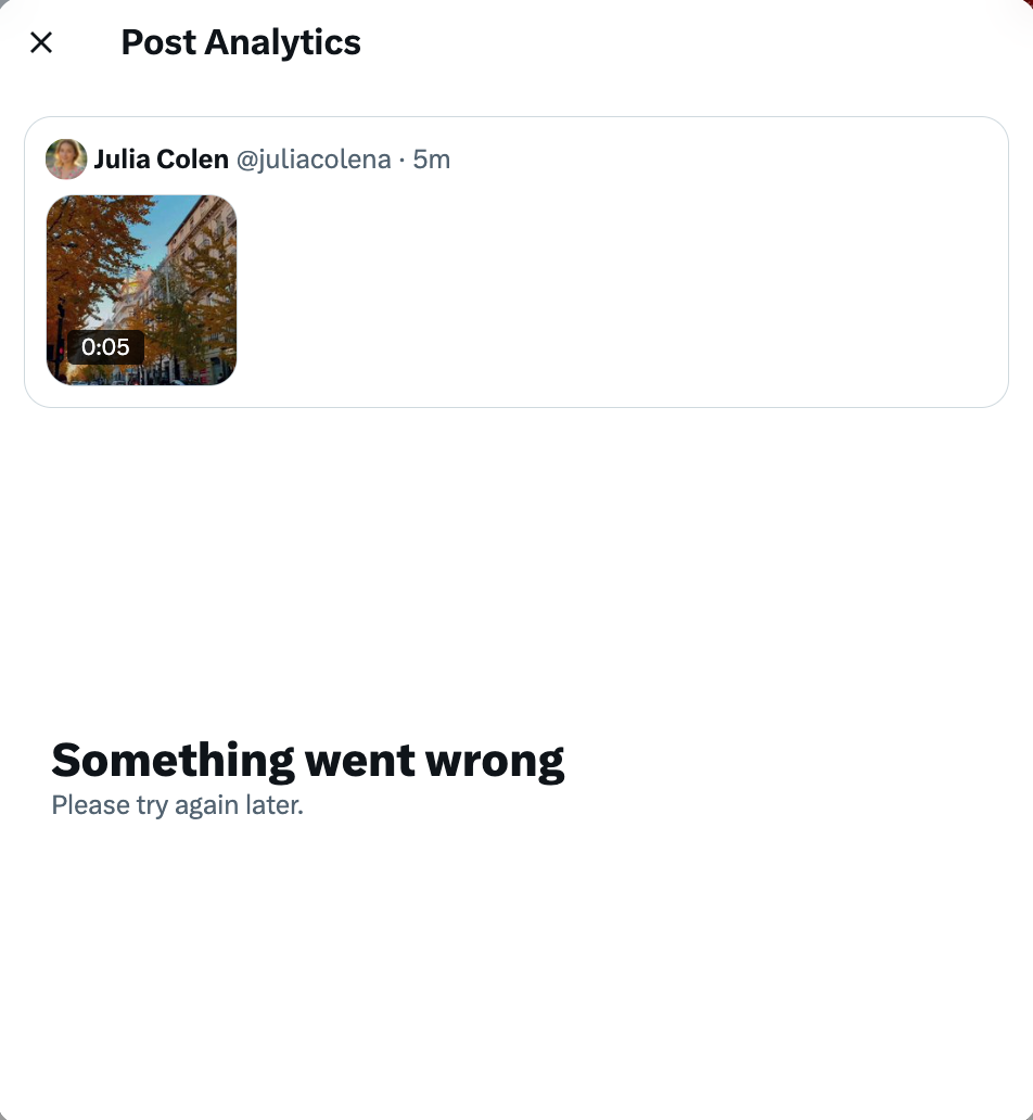 Notification: "Something went wrong"