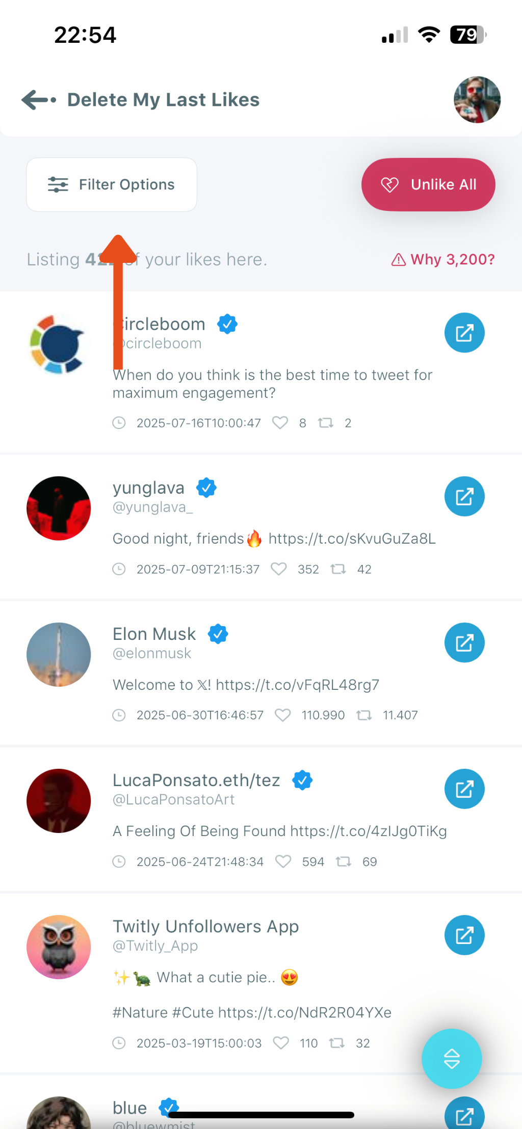 Filter Your Likes