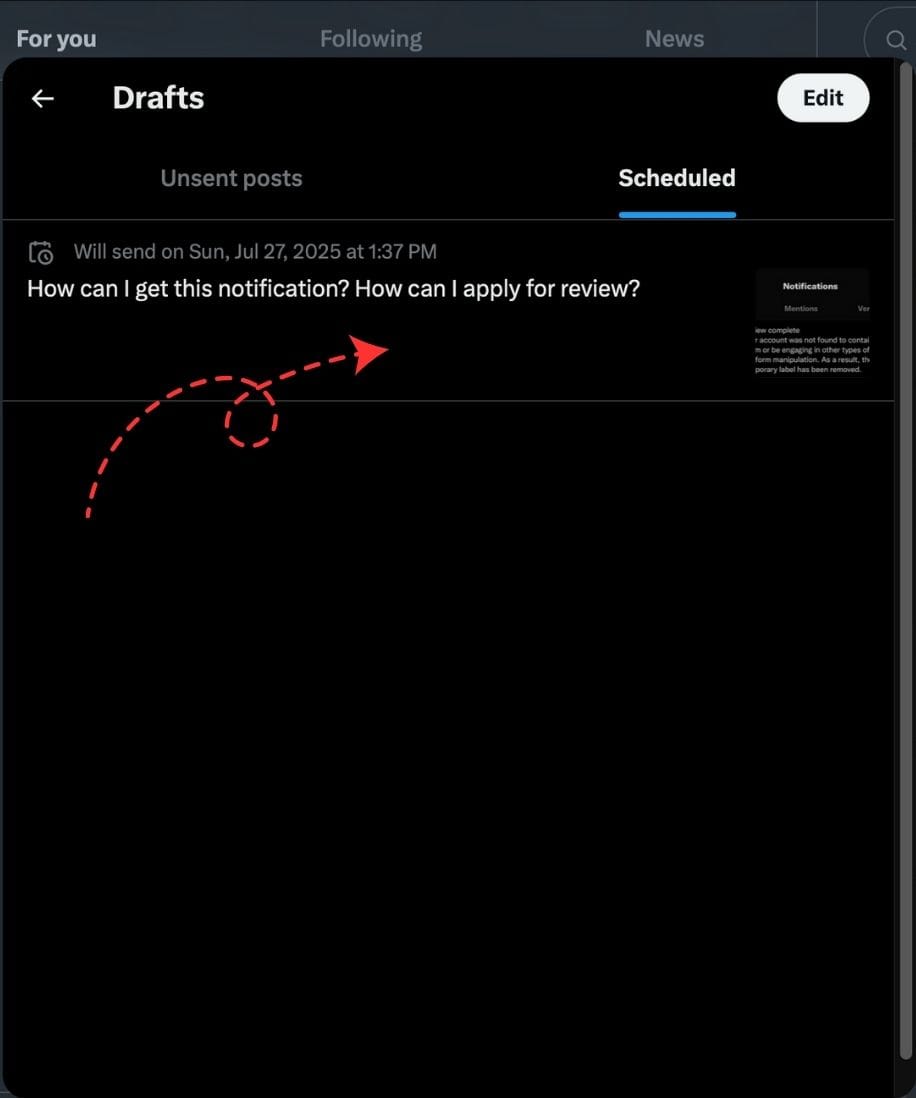 My scheduled posts