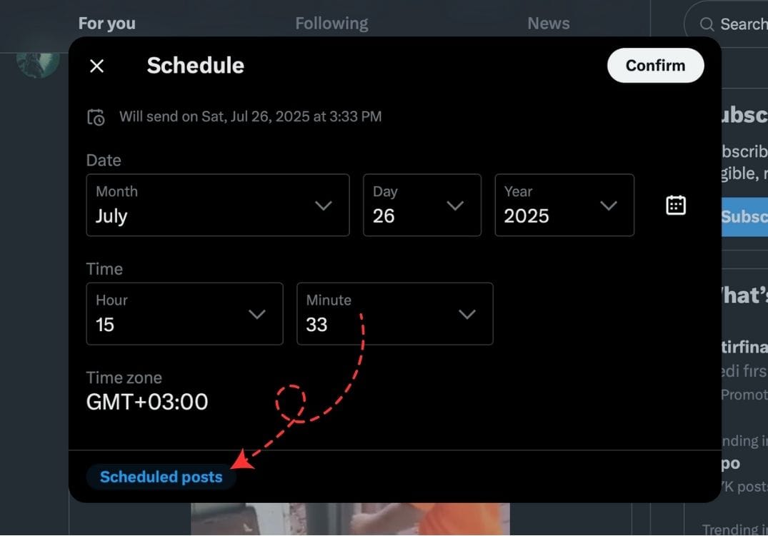 Scheduled posts