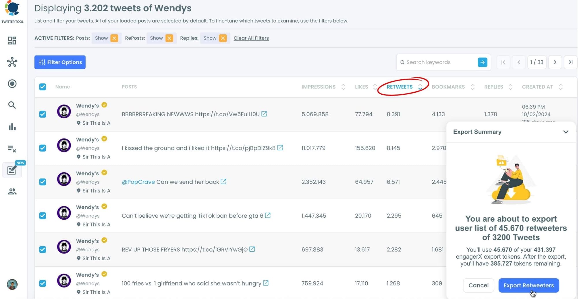 Wendy retweeters