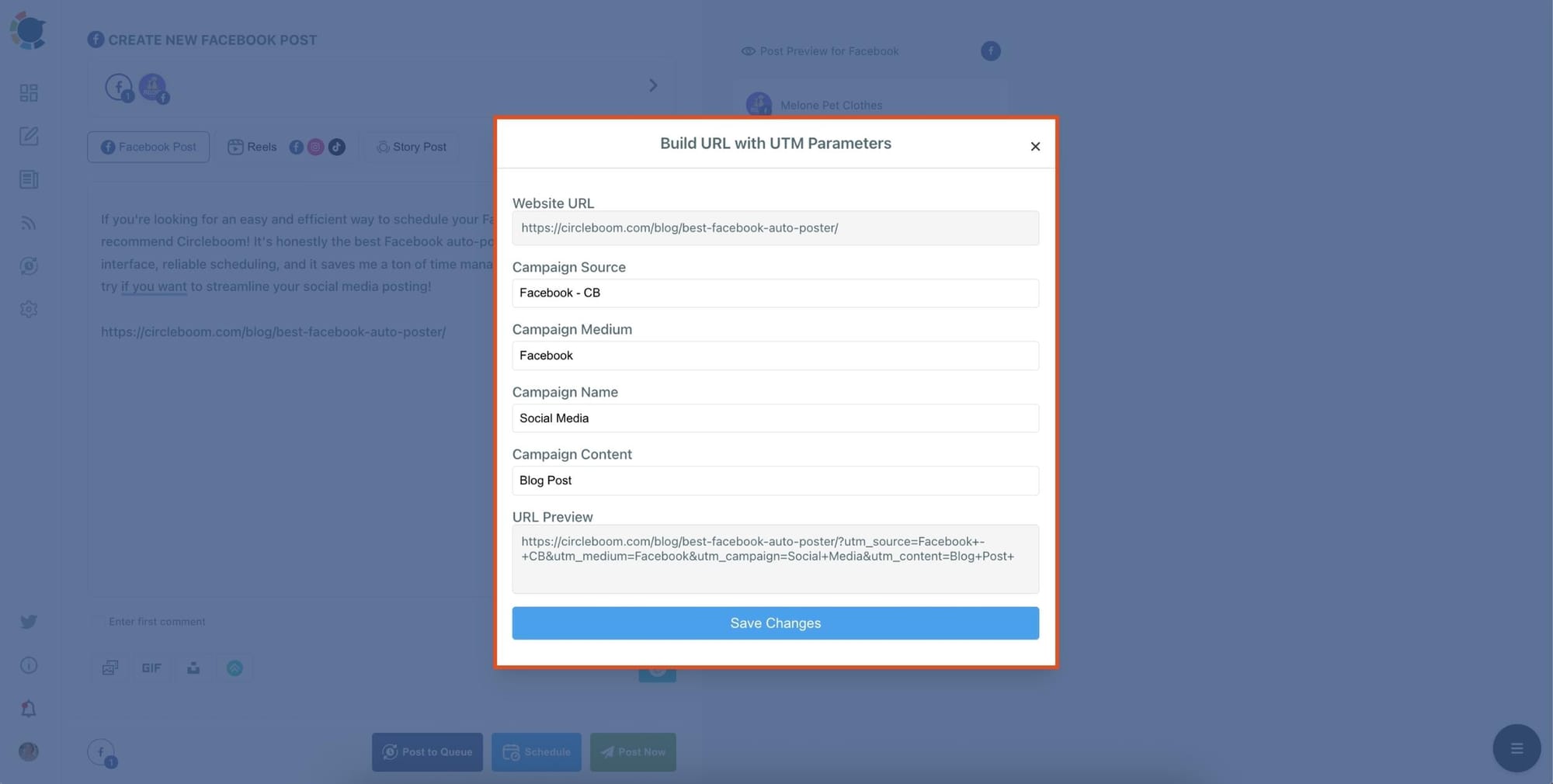 UTM-tagged URL