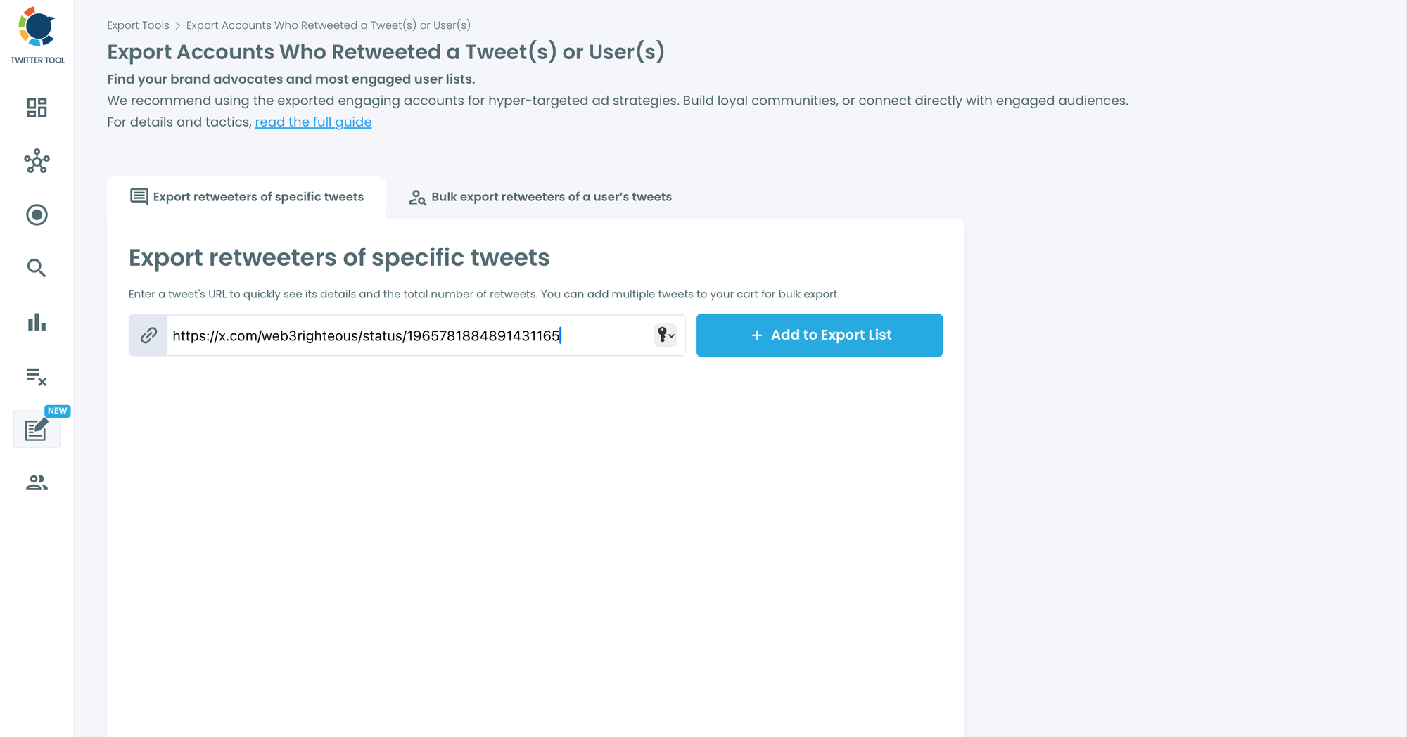 Copy the tweet URL