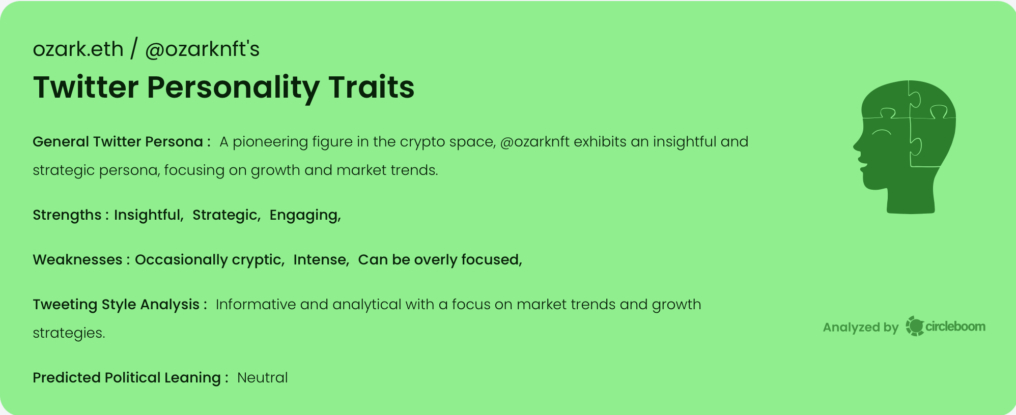 ozark's Twitter Personality Traits