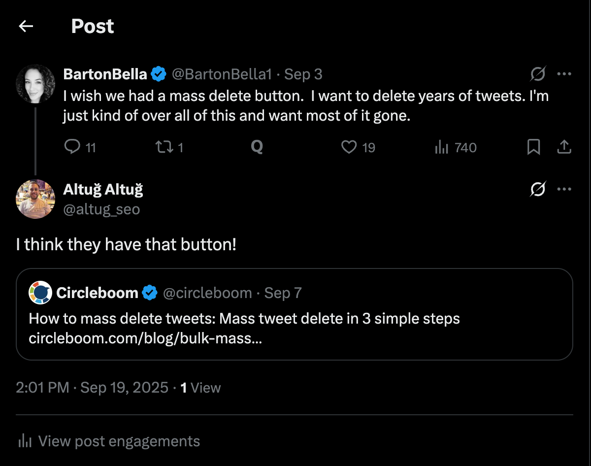 Quote tweet in a reply