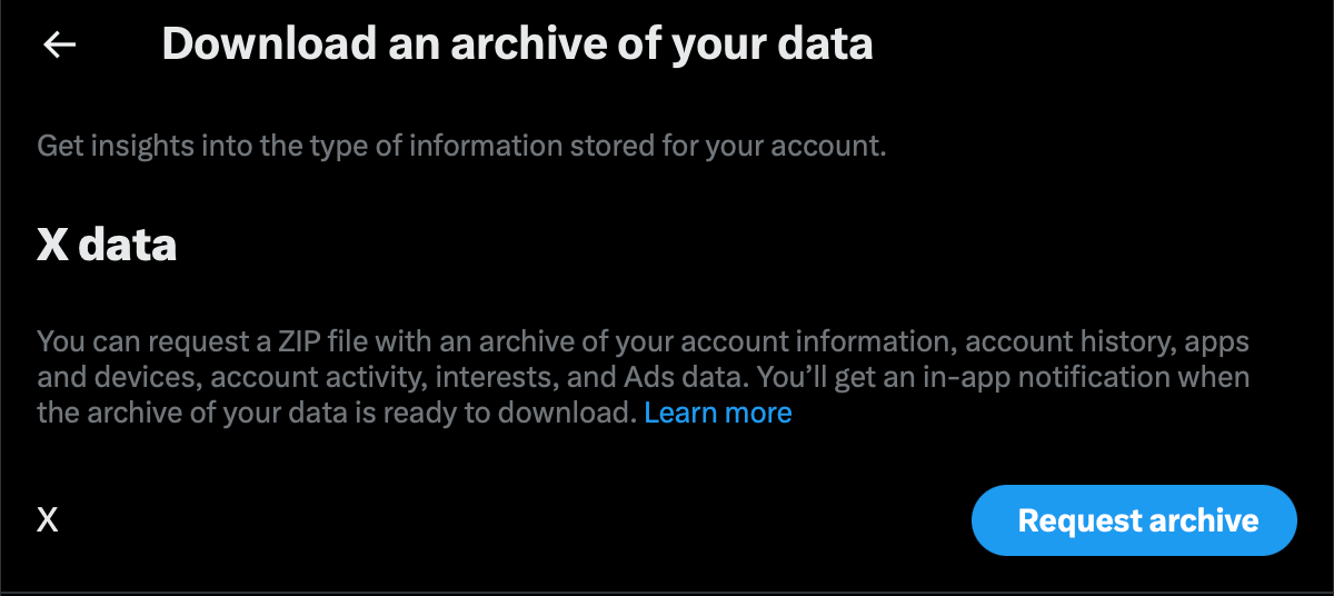 Request archive