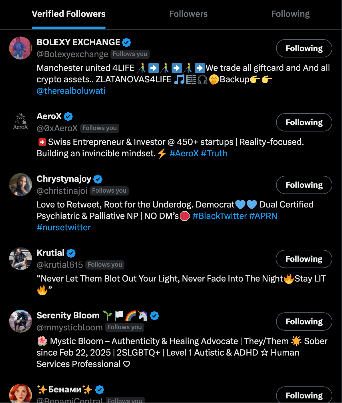 Verified Followers