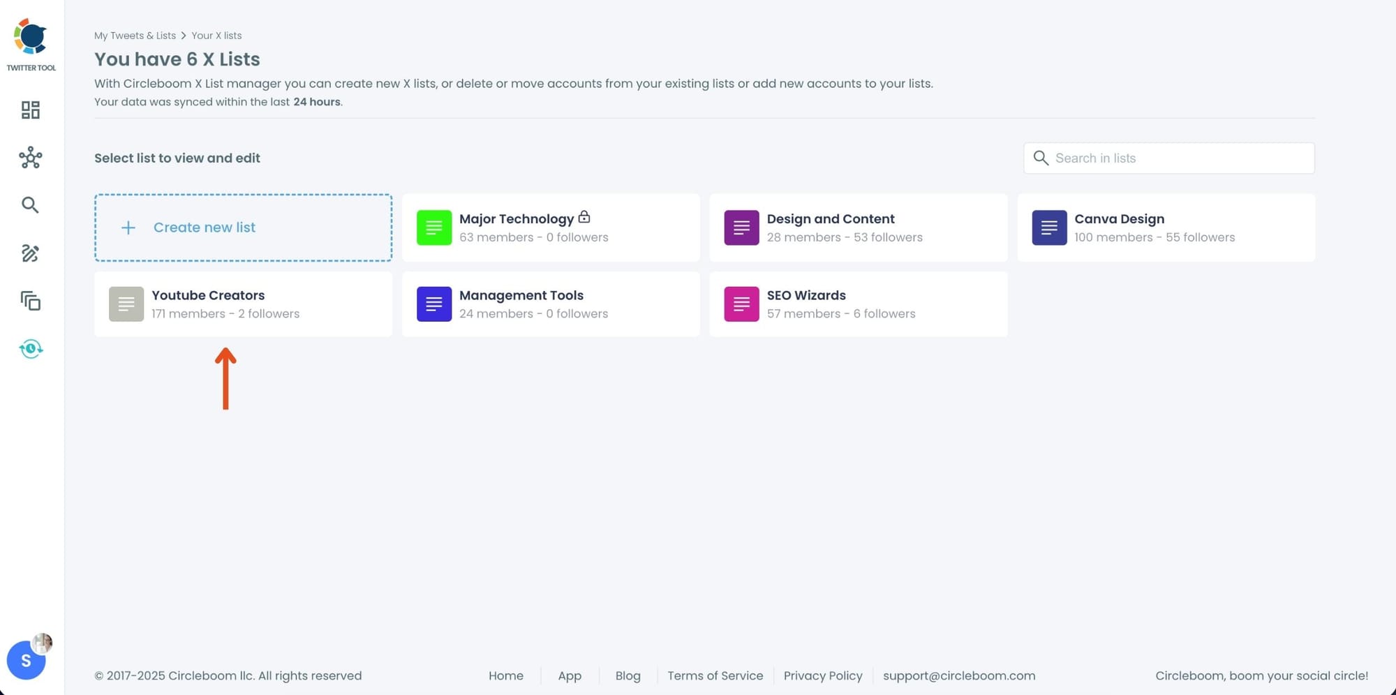 All of your lists in one place