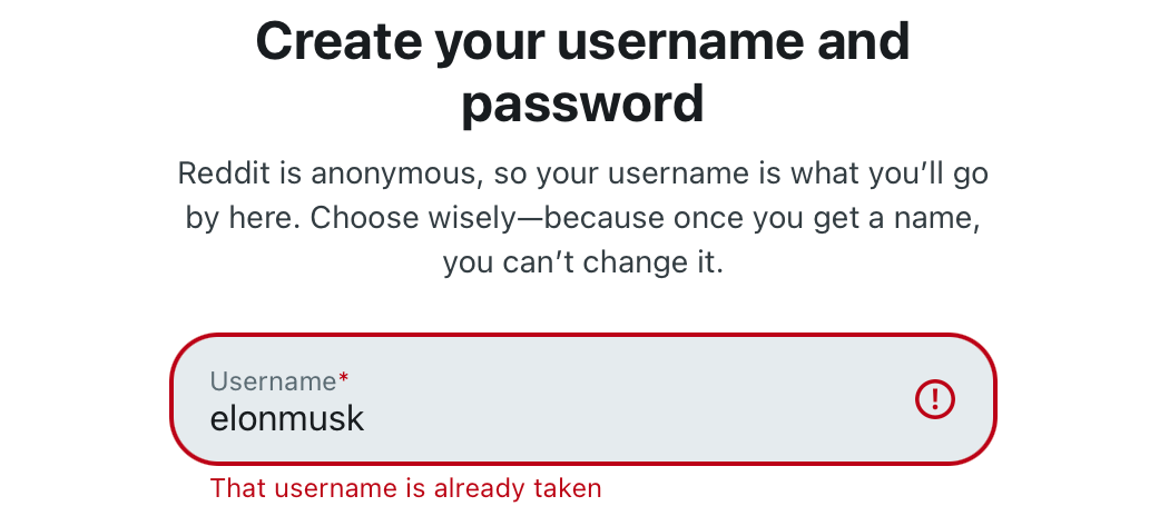 Taken Username on Reddit