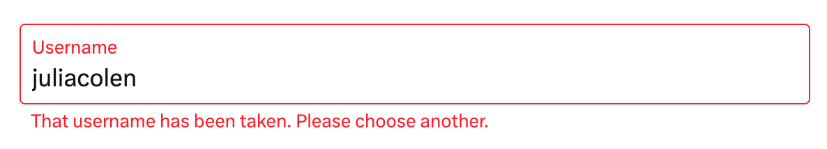 This username has been taken.