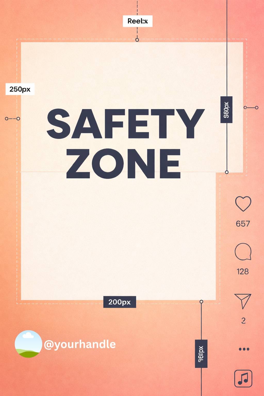 Instagram Safety Zone Template: Style A: Warm gradient (peach / sunset UI)