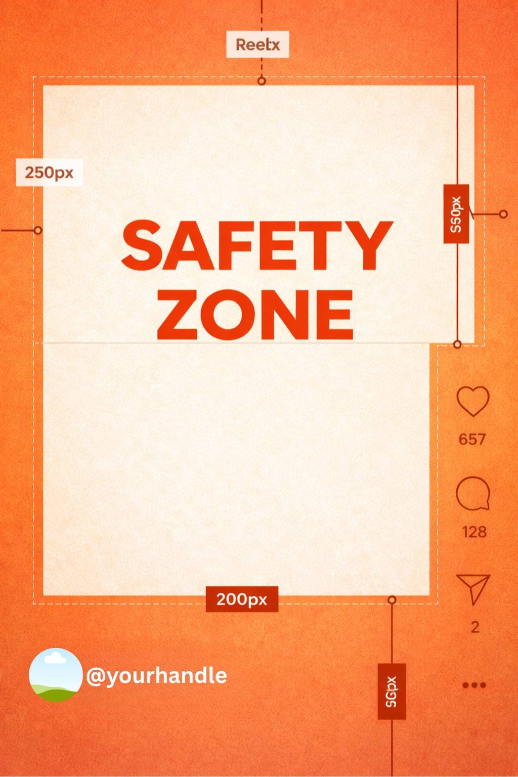 Instagram Safety Zone Template Style D: Warm contrast (orange)