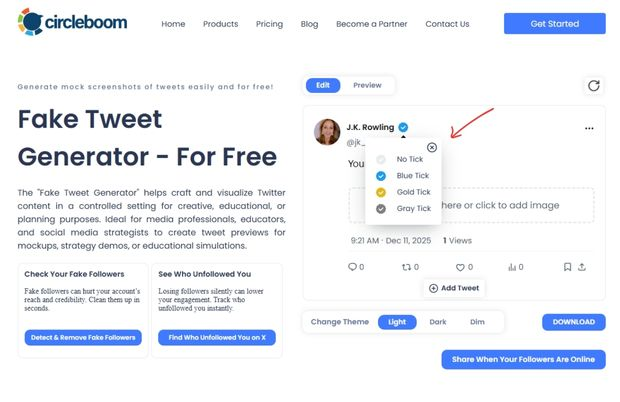 Select the verification badge