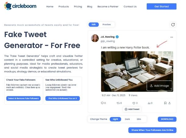 Upload a picture for the fake tweet