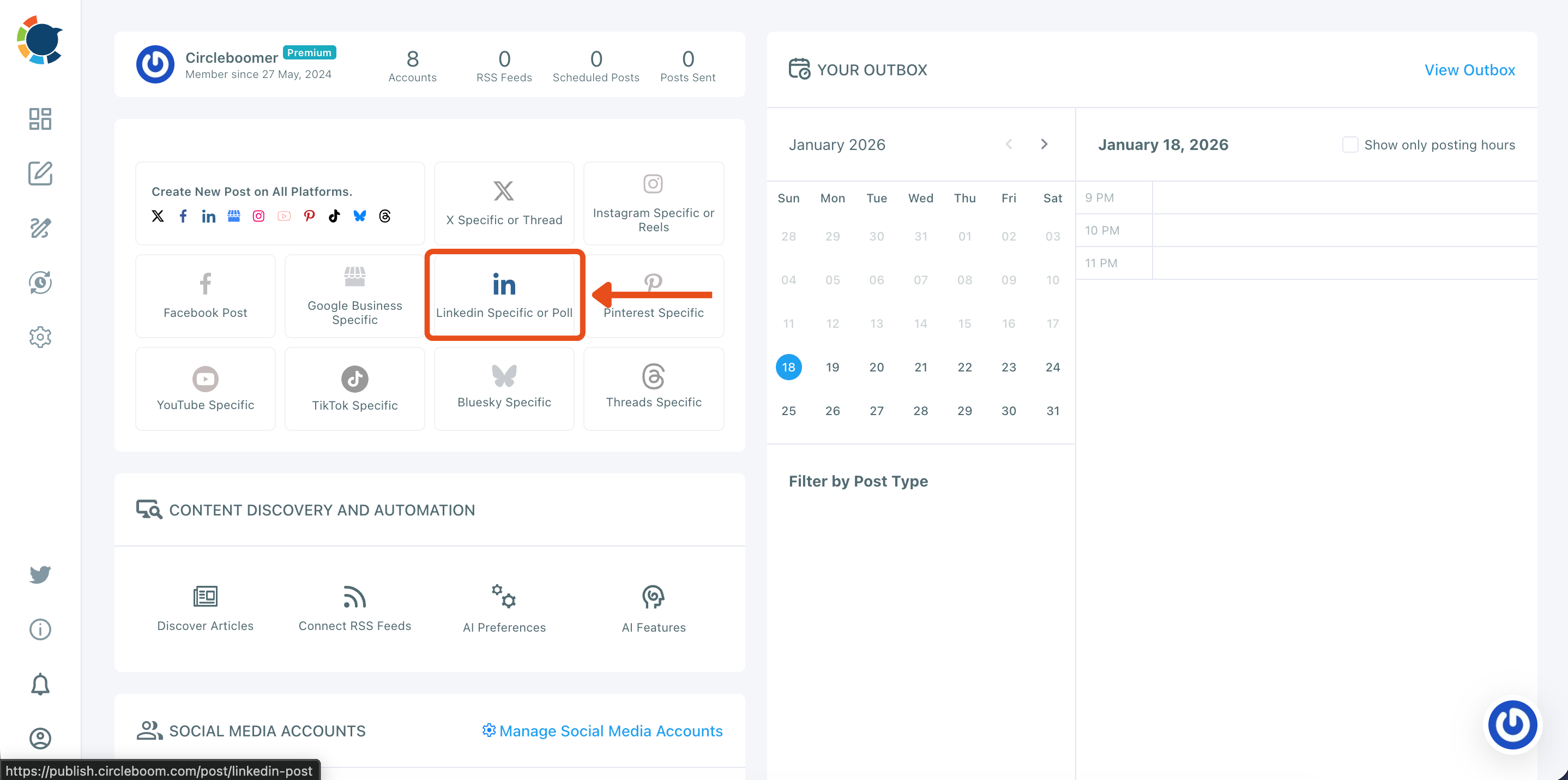 Start a new LinkedIn post 