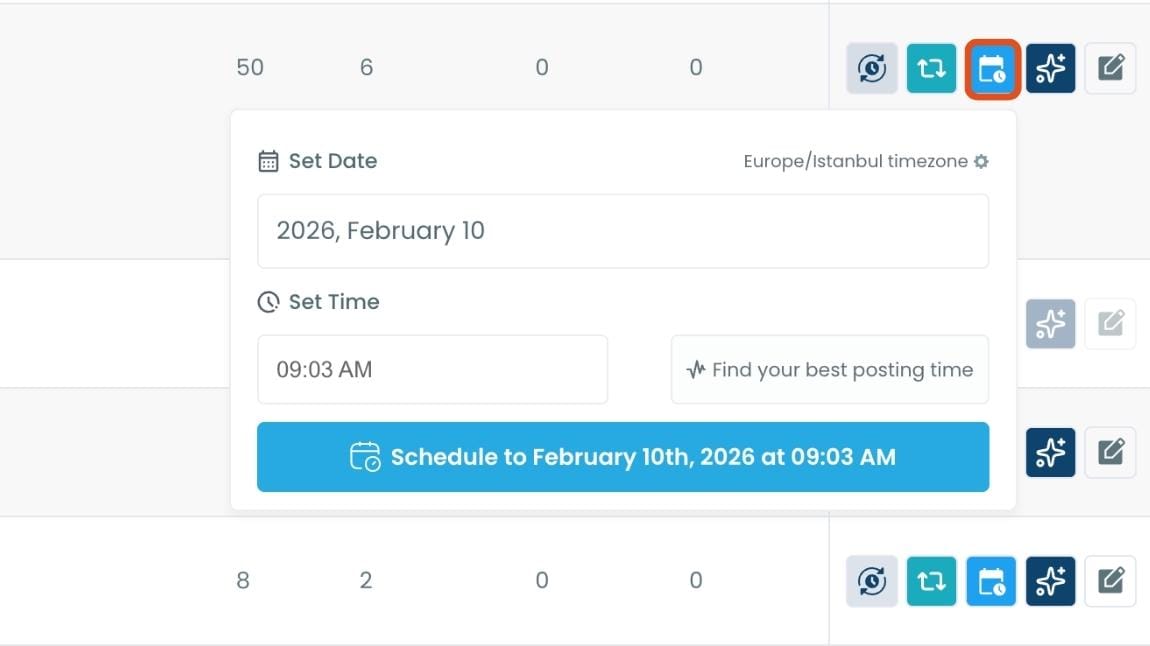 &nbsp;Reschedule Popular Tweets