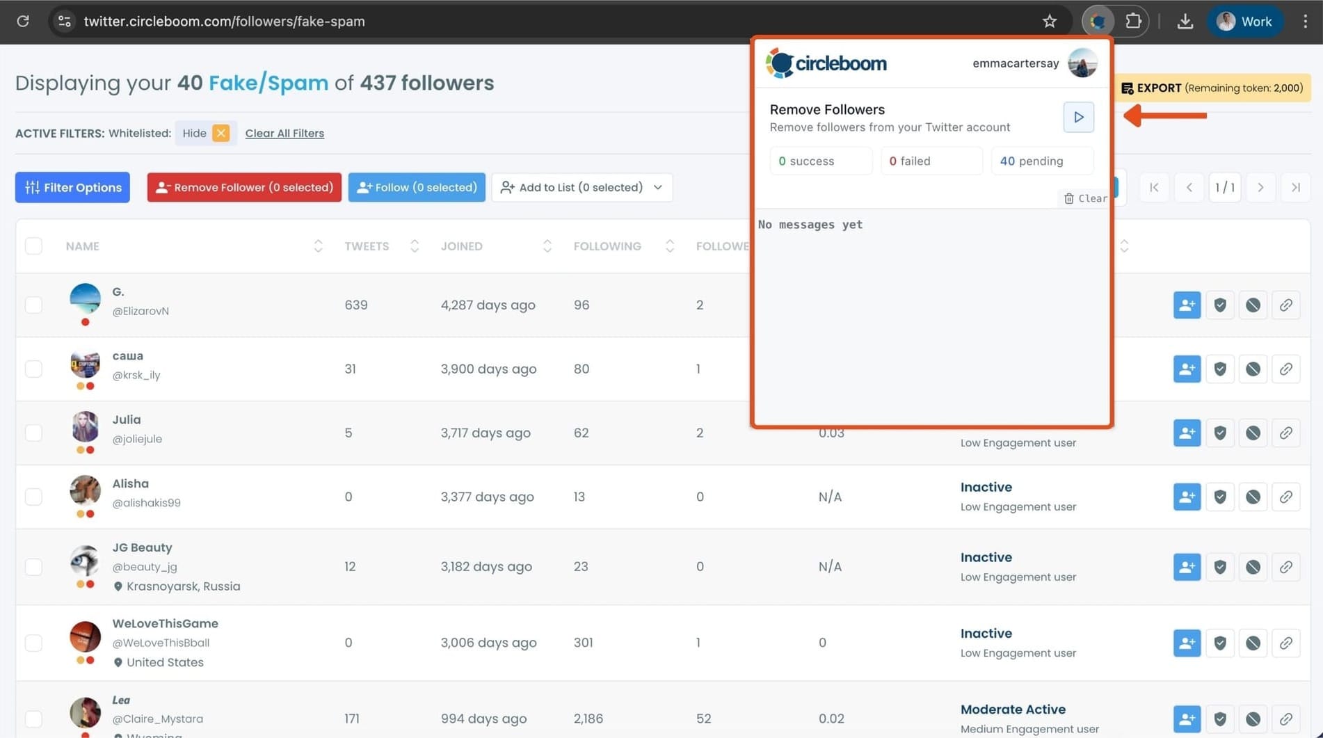 Remove Followers extention