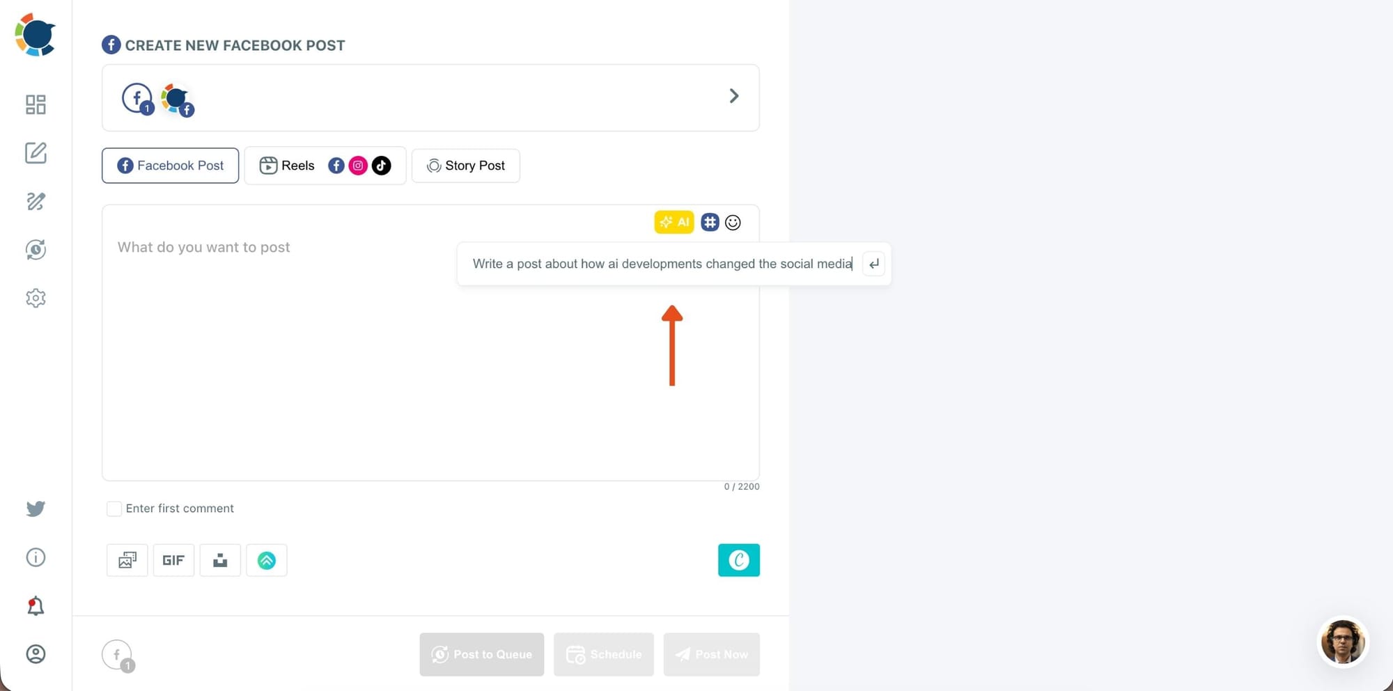 Write your Facebook post