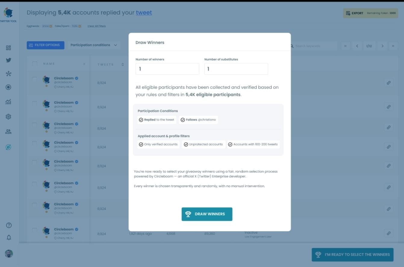 Draw giveaway winners