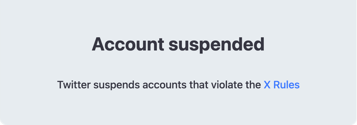 The account is suspended