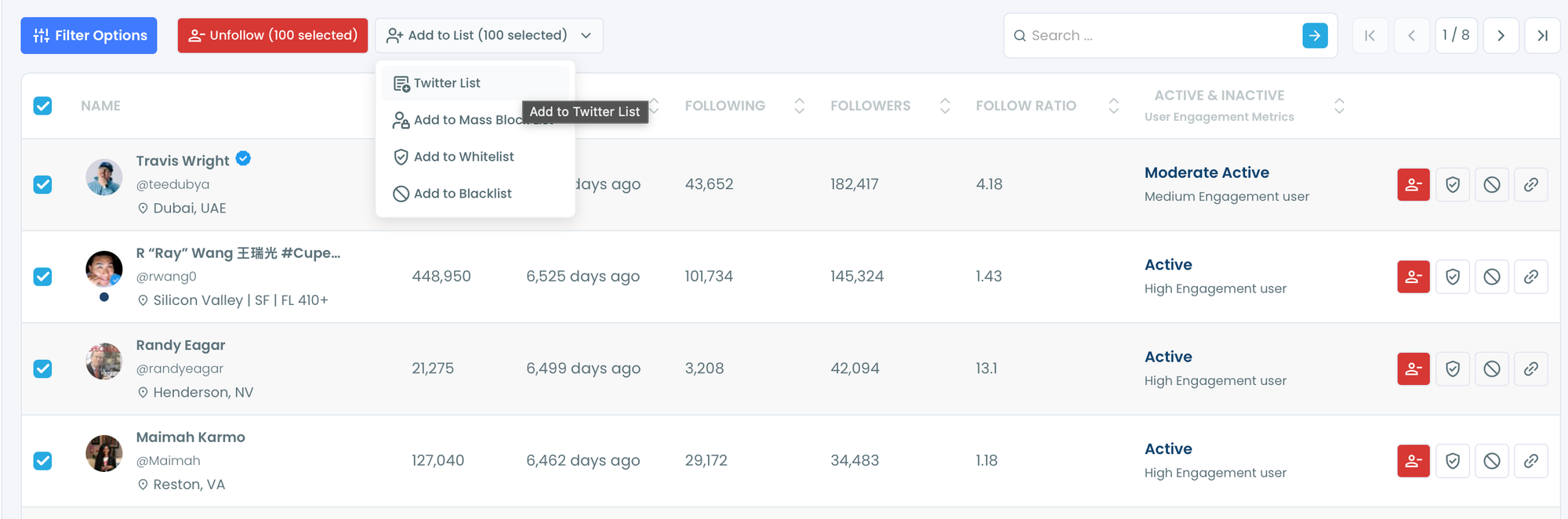 Select Multiple Accounts