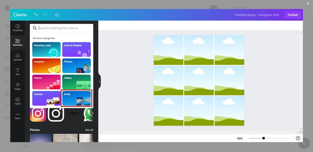 How to make a 3x3 Instagram Grid Post