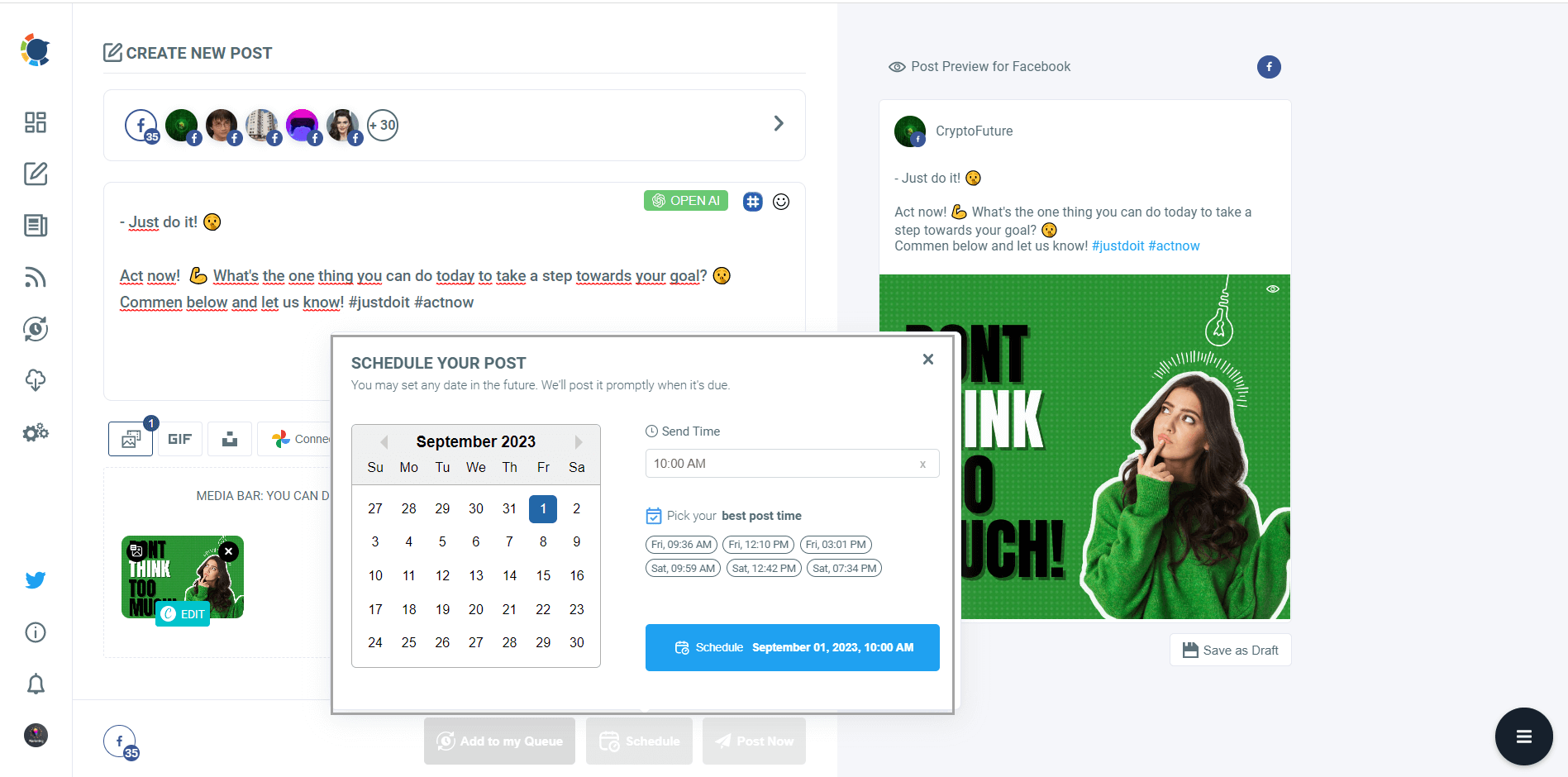 can i schedule more than one post on facebook group