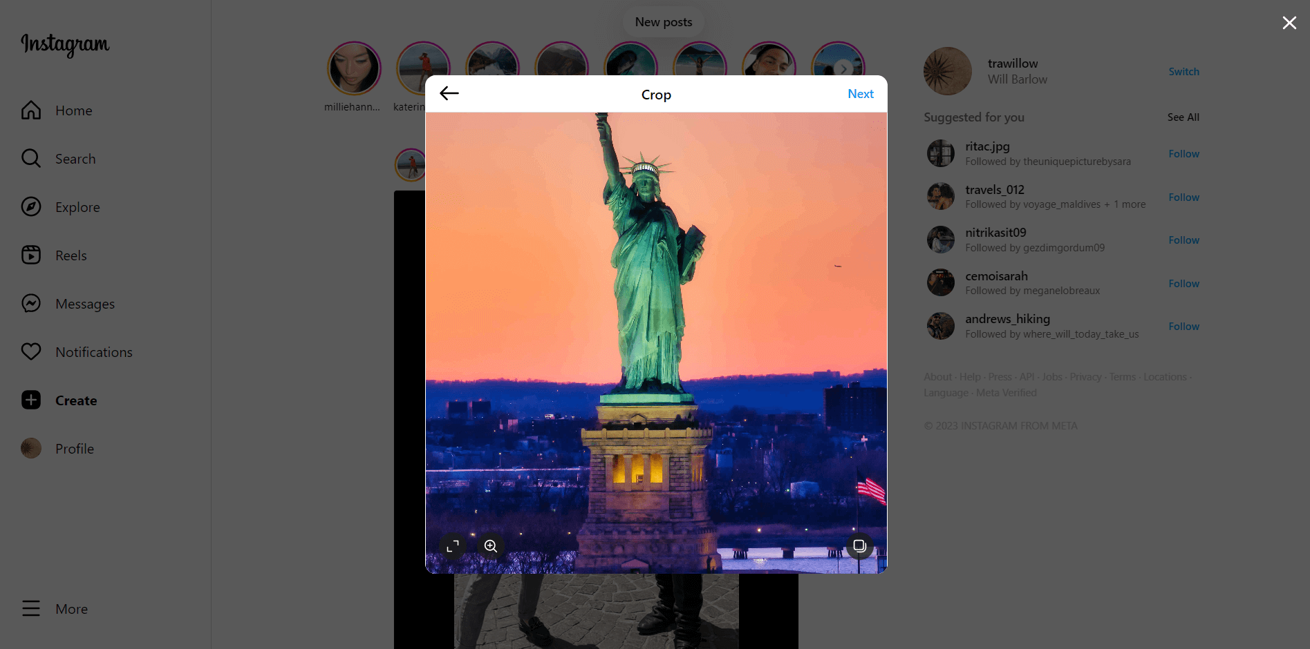 How do I make a big photo fit on Instagram?