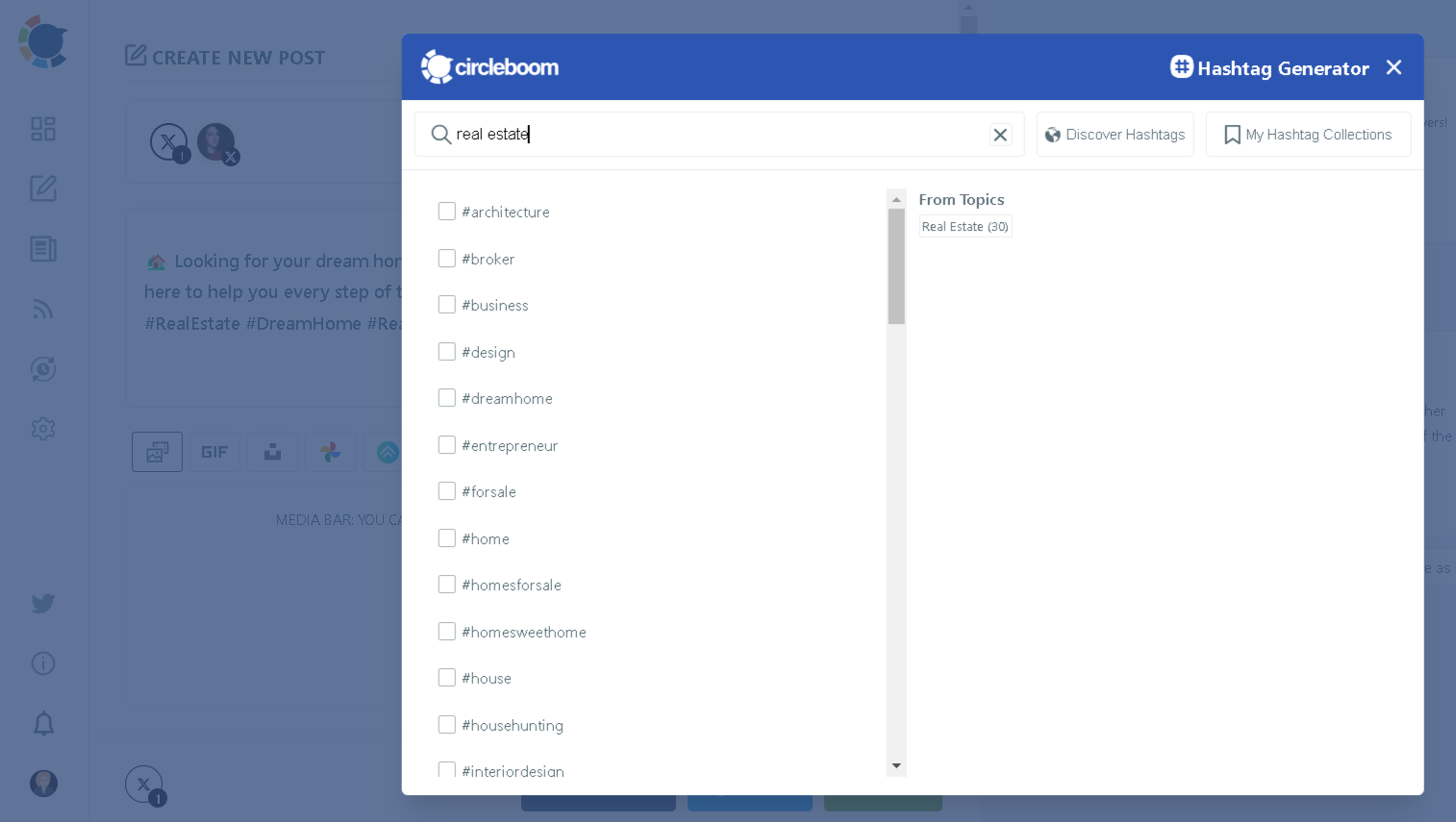 Twitter real estate hashtags