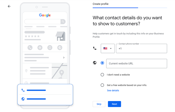 To get a free Google site, click on see details in blue letters.