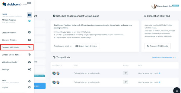 link RSS feeds to LinkedIn