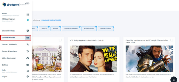 You can use 'Discover Articles' tool on Circleboom.