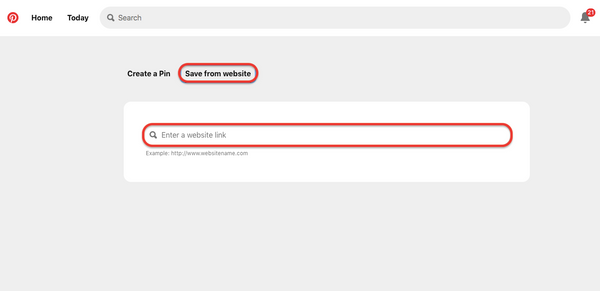 You can create a pin by saving from a website link.
