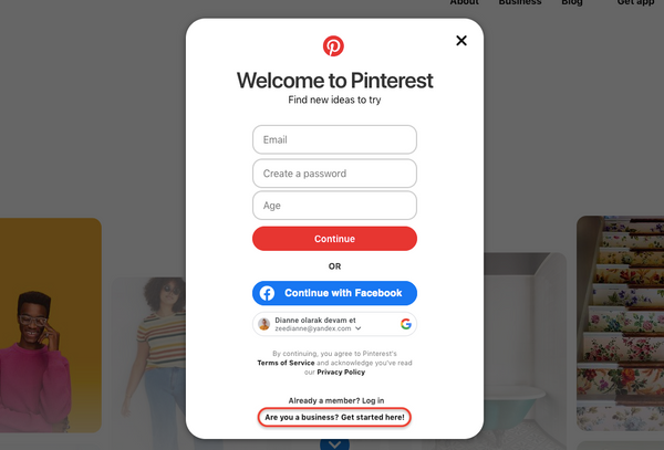 You can create a new business account by clicking on the related part.