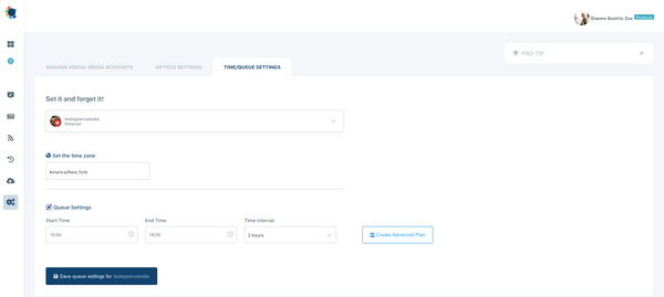 Queue settings on Circleboom