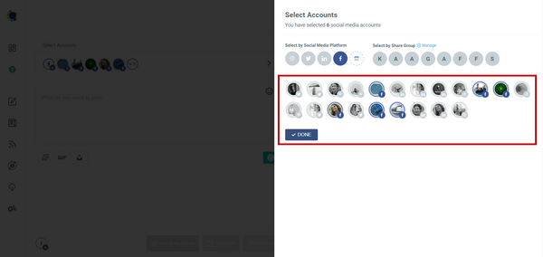 Select your Facebook Groups and Facebook Pages.